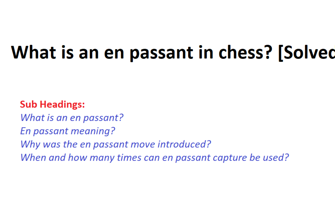 What is an en passant in chess [Explained]