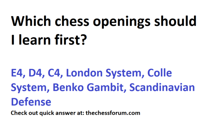 Which chess openings should I learn first?