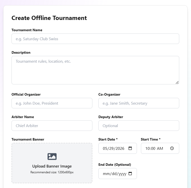 OTB Free Tournament Manager Create Tournament image