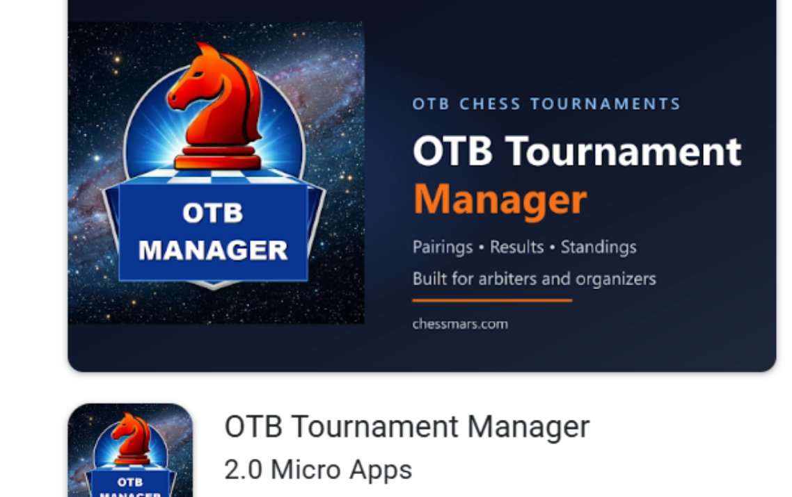 Free OTB Chess Tournament Manager for Desktop & Mobile