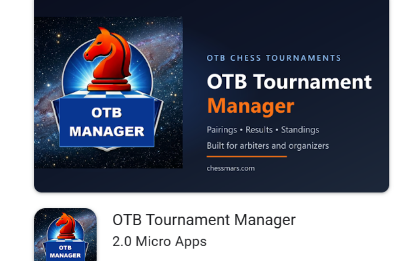 Free OTB Chess Tournament Manager for Desktop & Mobile