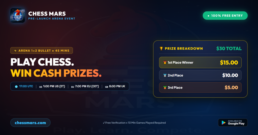 Free Online Prized Tournament No entry fee